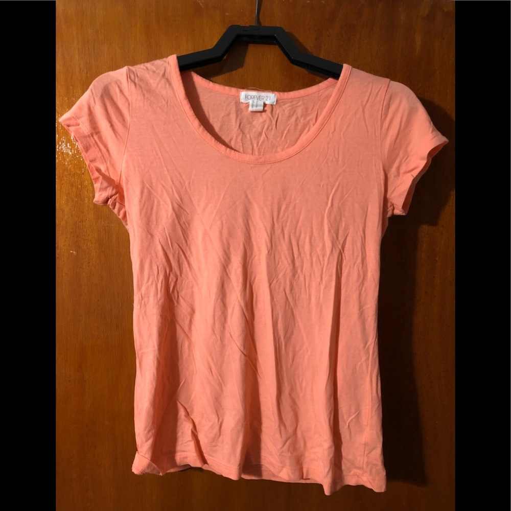 Forever 21 Basic Tee Shirt Coral